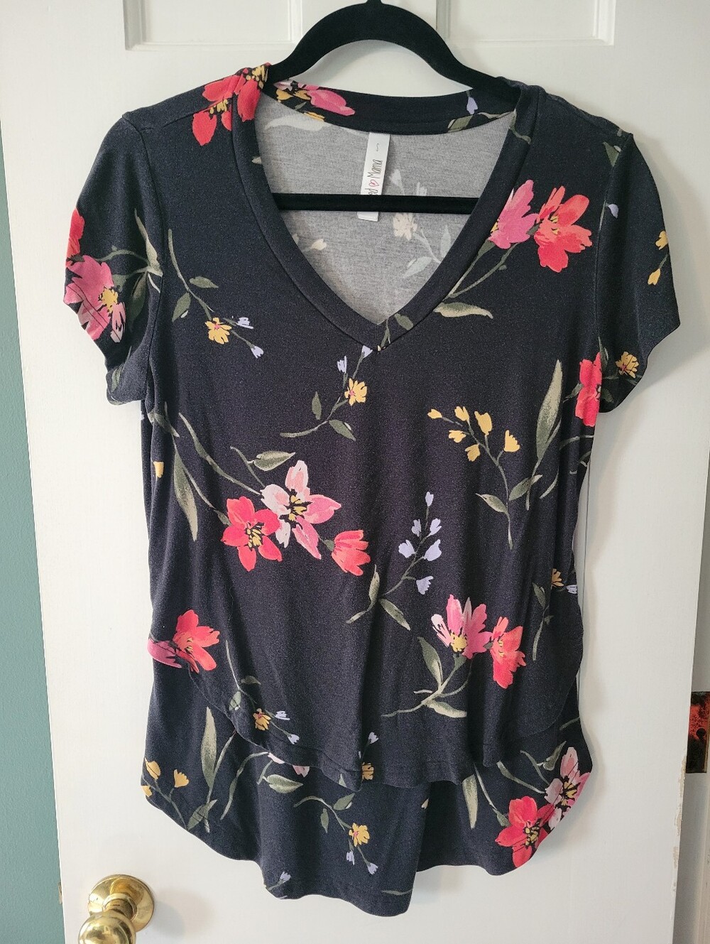 Latched Mama Floral Neck Nursing Shirt